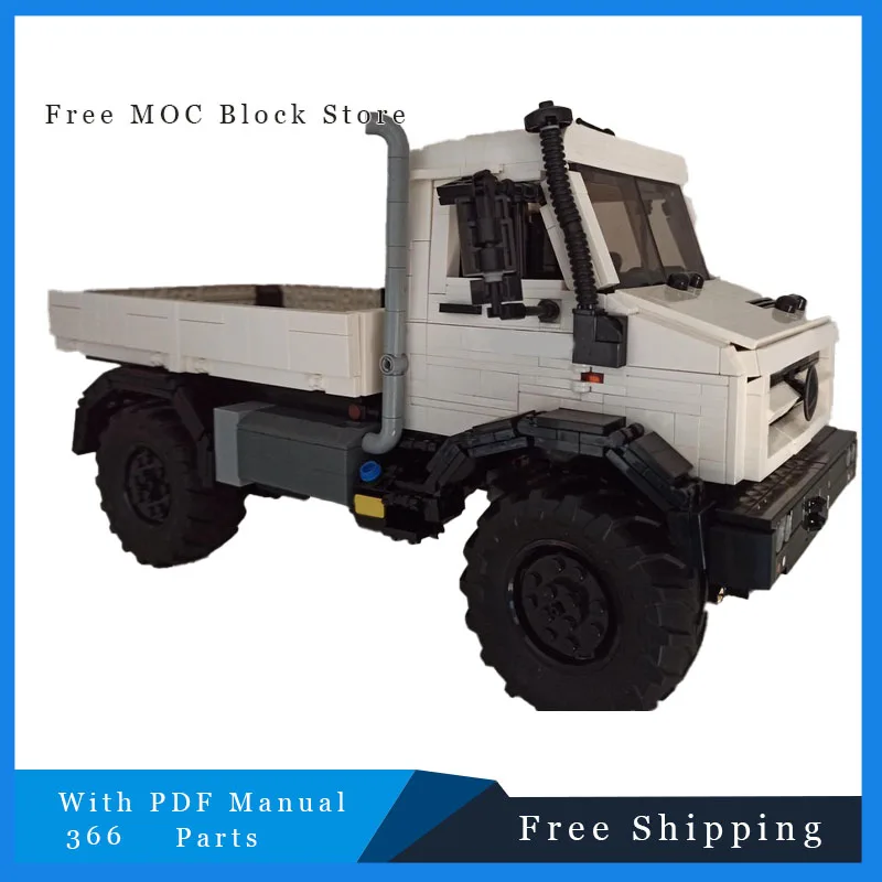 366 Parts Modular Bed Attachment for Unimog U5023 With Hinged Doors, Enhancing Model Playability Building Blocks Birthday Gift