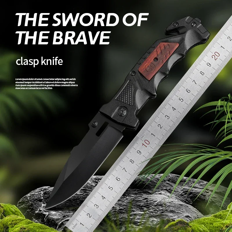 Outdoor thickened aluminum handle portable self-defense tactical folding knife, sharp and convenient camping survival knife