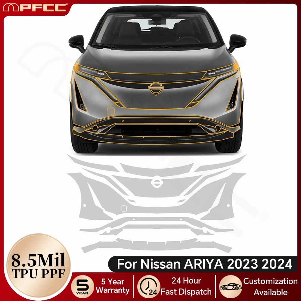

For Nissan ARIYA 2023 2024 8.5Mil TPU Paint Protection Film Car Body Pre-cut PPF Bra Clear Kit Anti-scratch Resistant Cover
