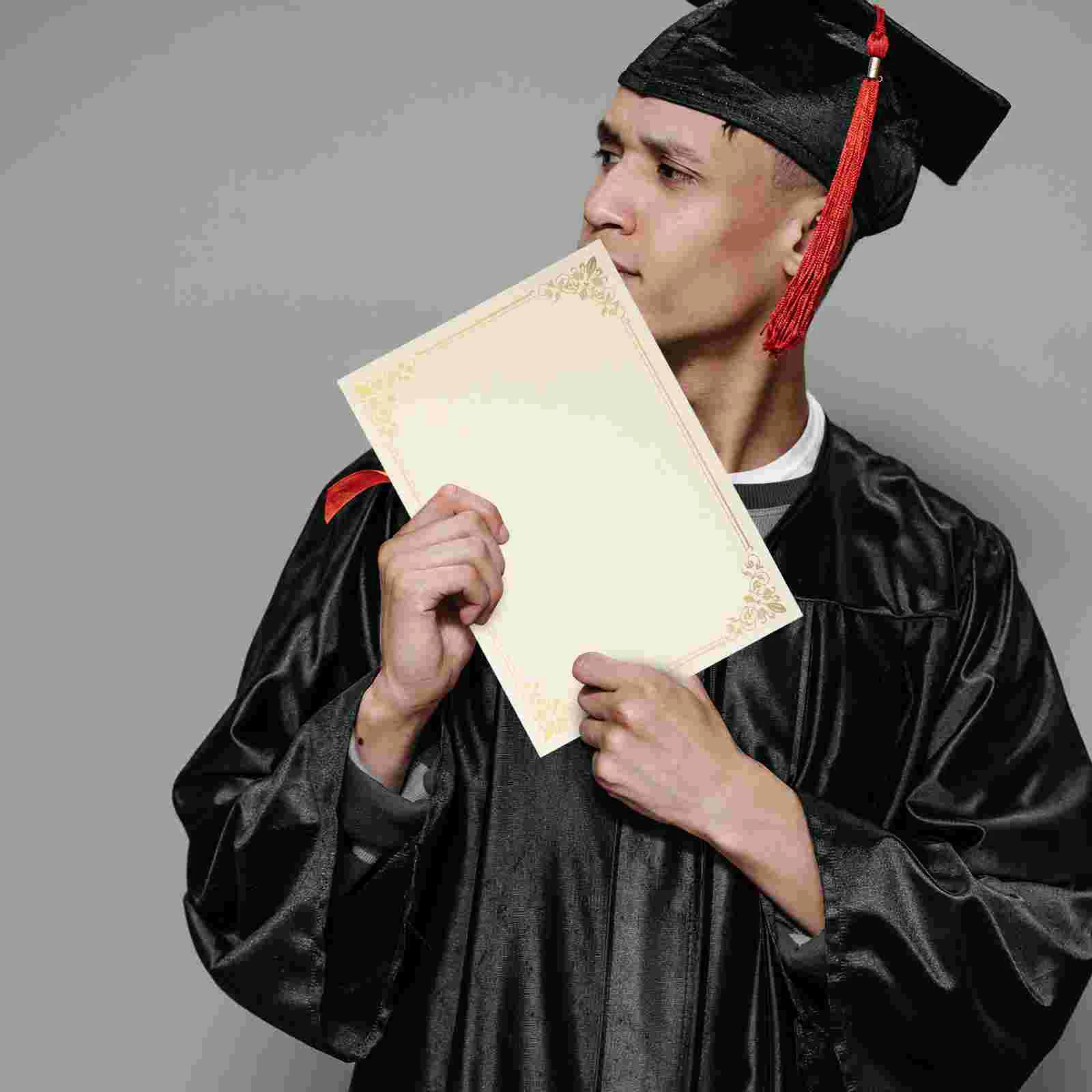 10 Sheets Certificate Inner Page Paper Printable Writable Diploma Printer Academic Blank Papers for Printing Staff School