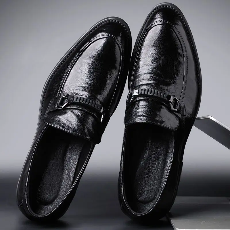 

Деловые черные модельные туфли, мужские низкие кеды, мягкая джентльменская одежда, костюм, офисная кожаная не повседневная итальянская социальная обувь для мужчин
