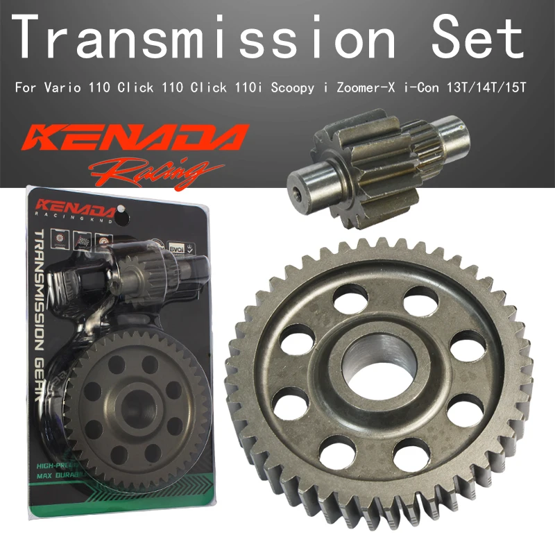 KENADA RACING Transmission Set Final Drive Gear Set For Vario 110 Click 110 Click 110i Scoopy i Zoomer-X i-Con 13T/14T/15T