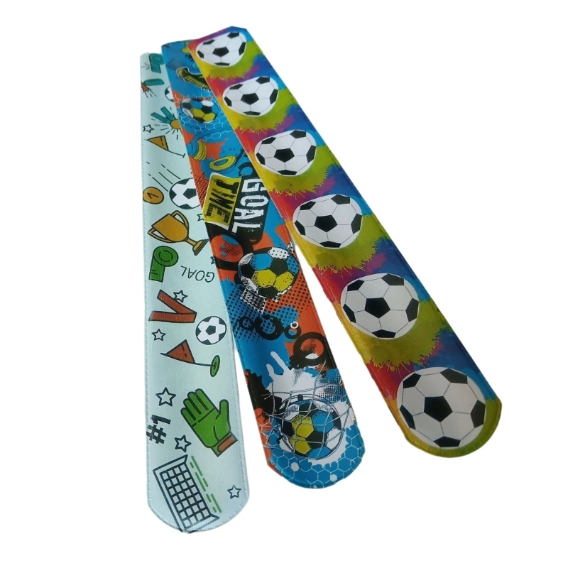 11UE 12Pcs Soccer Bracelet Band Football Glove Pattern Slap Bracelets Sport Parties Favor for Kids Adults Play Bracelets