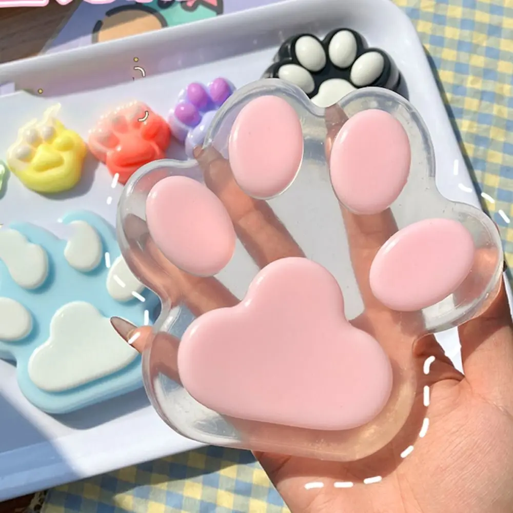 Novelty Super Large Cat Paw Squeeze Toy Soft Kneading Cartoon Fidget Toy 3D Colorful Cat Paw Pinch Toy Kids Tricky Doll