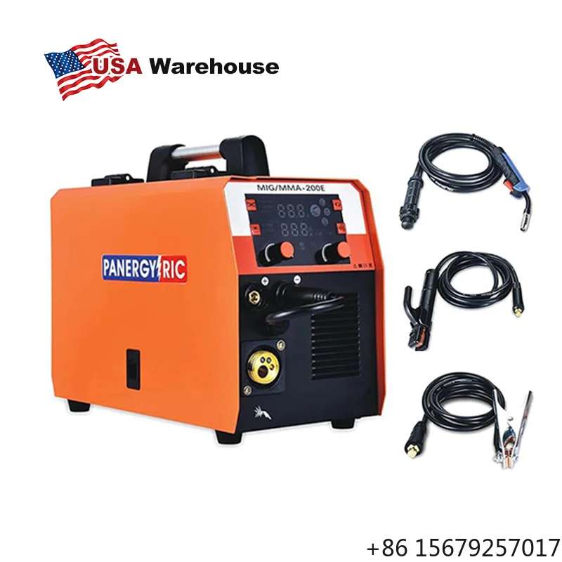 PANERGY In-Stock USA Warehouse Multiprocess 200A Gas Gasless Welder Synergic Control Flux Core 4 in 1 Mig Welding Machine