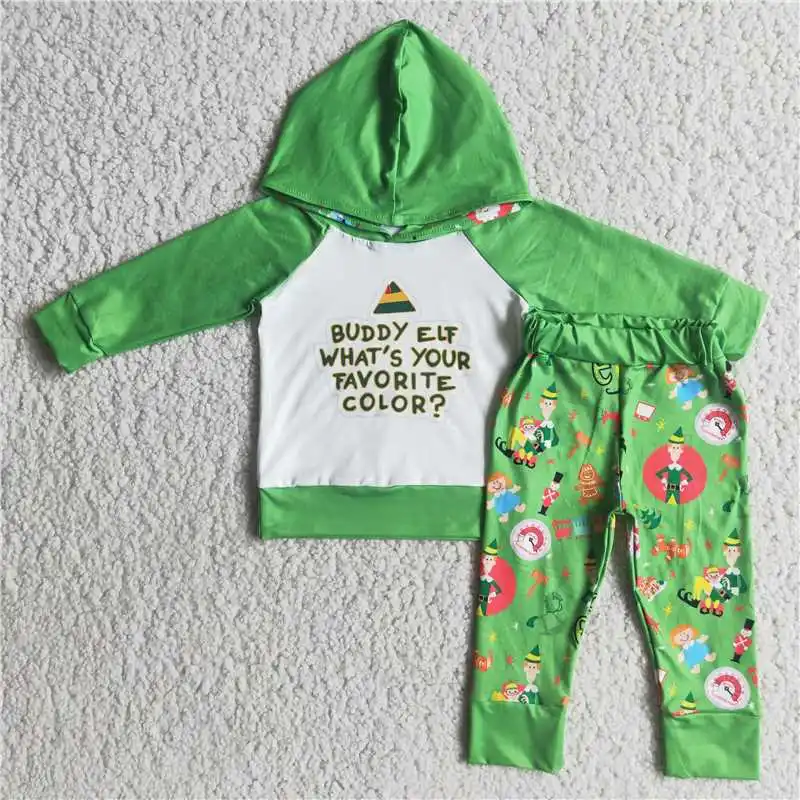 New Fashion Winter Baby Toddler Boys Girls Matching Christmas Long Sleeve Pants Set Wholesale Boutique Children Kid Clothing RTS