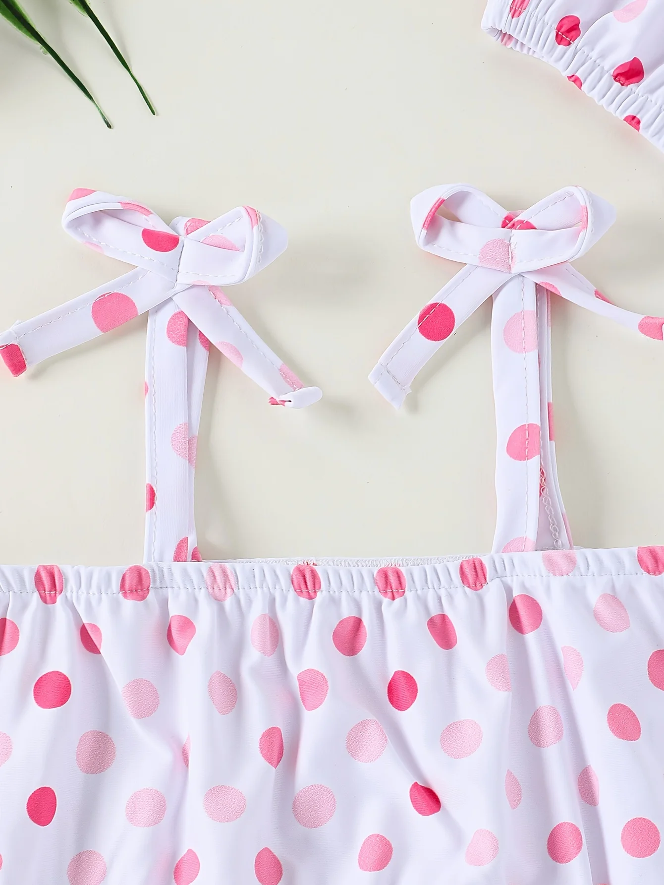 3 Piece Set Cute Fashion Polka Dot Summer Baby Girls Cool Comfort Camisole + Swim Briefs + Swim Cap Baby Swimsuit Set