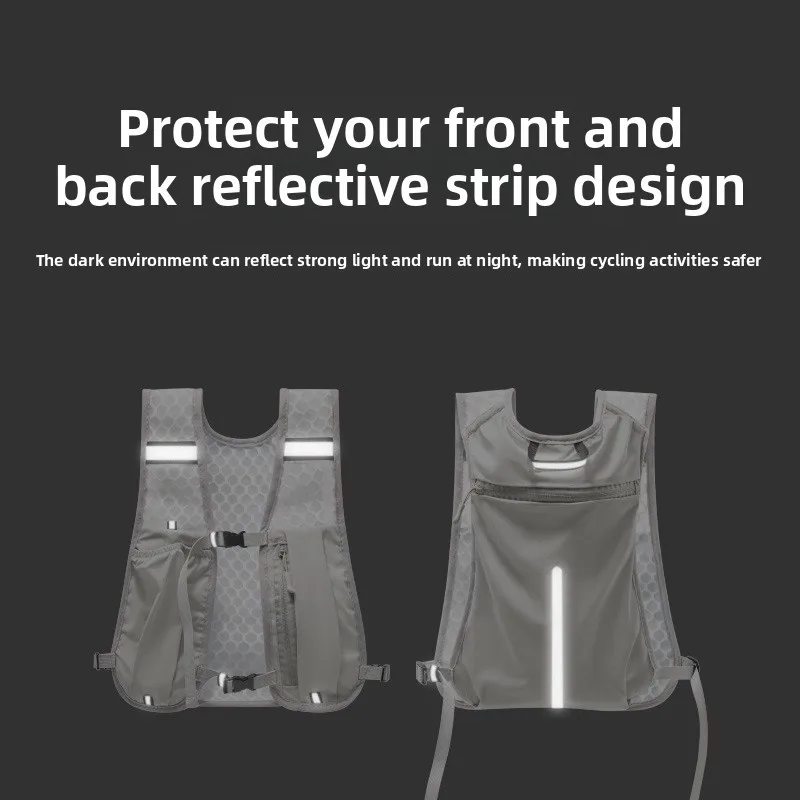 New For Biking Running Storage Vest Lightweight Running Vest Reflective Hydration Water Chest Pack With Phone Storage Pocket