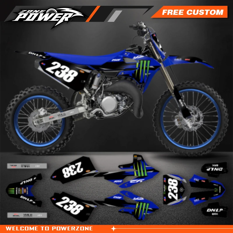 Powerzone For Yamaha YZ85 2022 2023 2024 2025 Custom Backgrounds Graphics Decals Sticker Kits 06