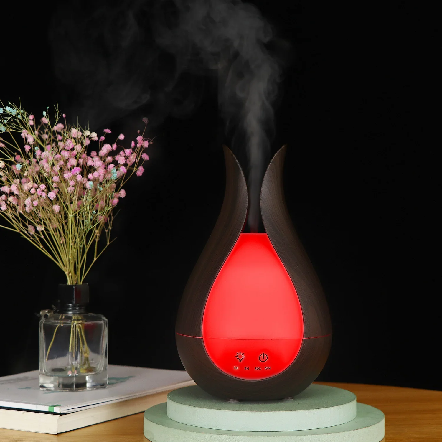 200ML Mini Aromatherapy Humidifier Ultrasonic Essential Oil Diffuser Aroma Diffuser with 7 LED Color Light Remote Control