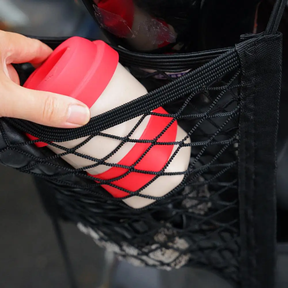 Motorcycle Cargo Net High Elastic Double Layer Motorcycle Net for Helmet Storage Bungee Cargo Net with Hooks Luggage Net