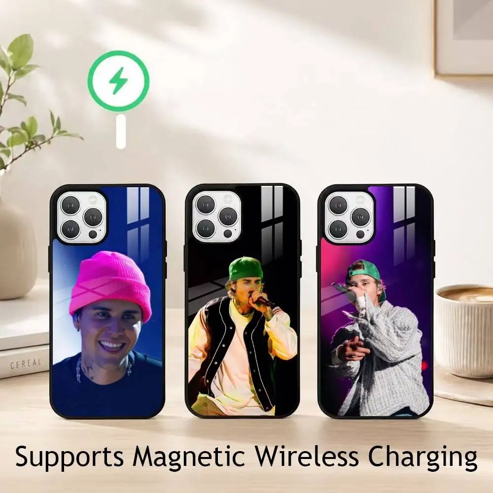 Justin B-Bieber Superstar gift Phone Case For iPhone18,17,16,15,14,13,12,11 Plus,Pro Supports Magnetic Wireless Charging