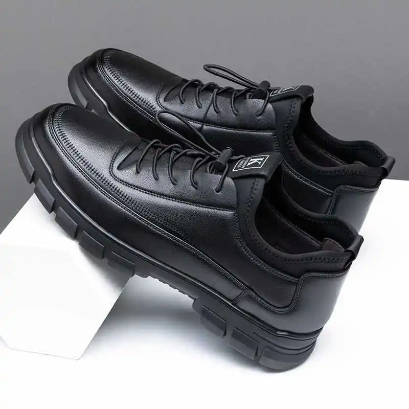 Classic Black Casual Leather Shoes Soft Soled Comfortable Driving Shoes Men Business Formal Leather Footwear Moccasins Shoes
