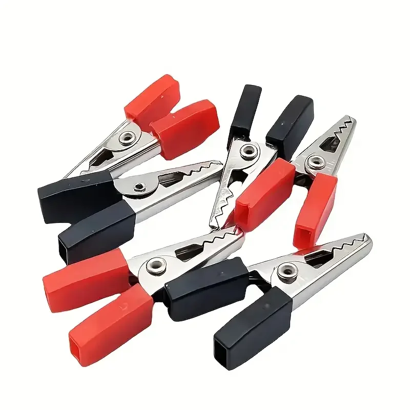 16PCS Red & Black Testing Alligator Clip Set - Durable Iron Electrical Clamps Perfect for Cars Campers Vans Reliable Vehicle
