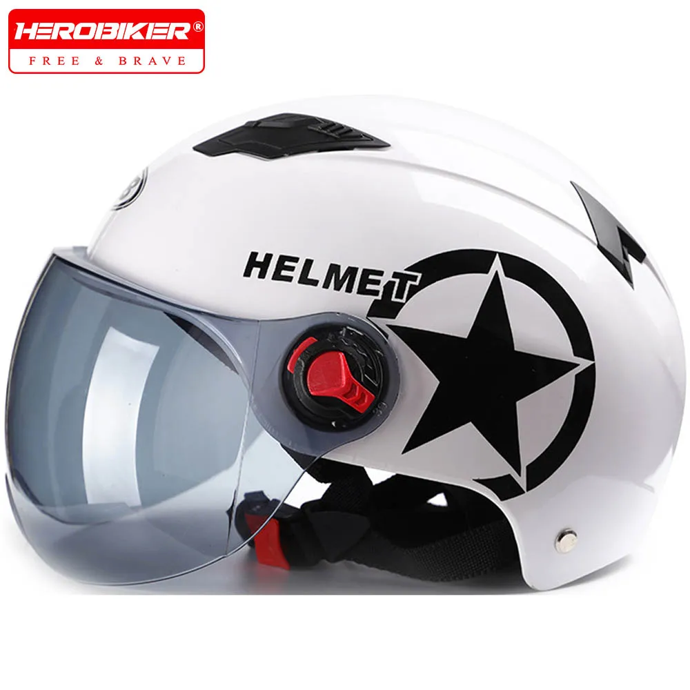 

Motocross Helmet Half Helmets Four Seasons Anti Fall Helmet White Summer Helmet For Motorcycle Electric Car Helmet For Men Women