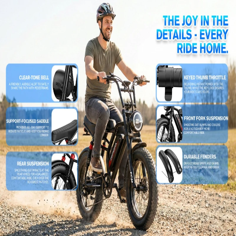 

Электрический двухколесный скутер Super Bii 2000 Вт, 30-50 миль/ч, сверхмощный, с аккумулятором 48В 15А/17.5А/20А, для двухколесного электровелосипеда