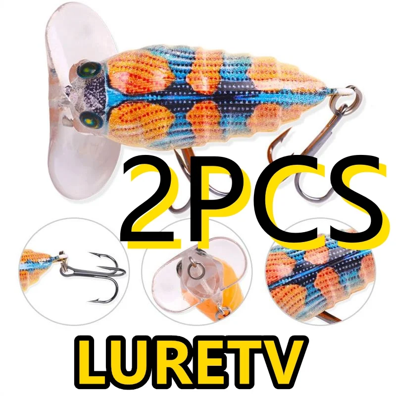 8008 4 سنتيمتر 10 جرام 2 قطعة LURETV الحشرات الزيز يعرف نظام السطح العائم الزيز المحاكاة الحيوية العائمة الحشرات كاذبة الطعم #1