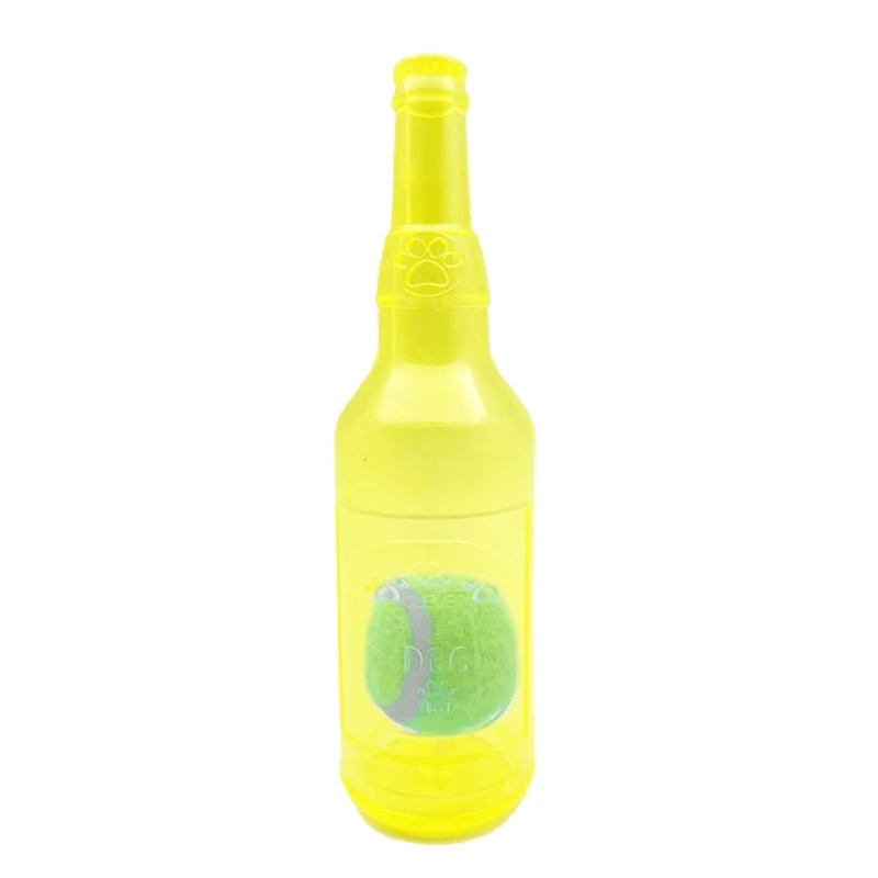 Pet Wine Bottle-shape Molar Wine Bottle with Tennis Chew Toy for Puppy Teething New Dropship