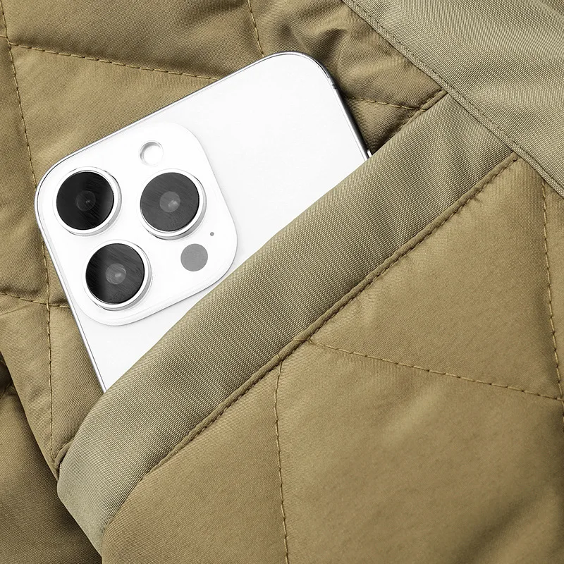 الشتاء رجل معطف رشاقته الدافئة يندبروف المعتاد جيب الذكور البضائع سترة بلون الوقوف طوق طويلة الأكمام الرجال سترة واقية #5