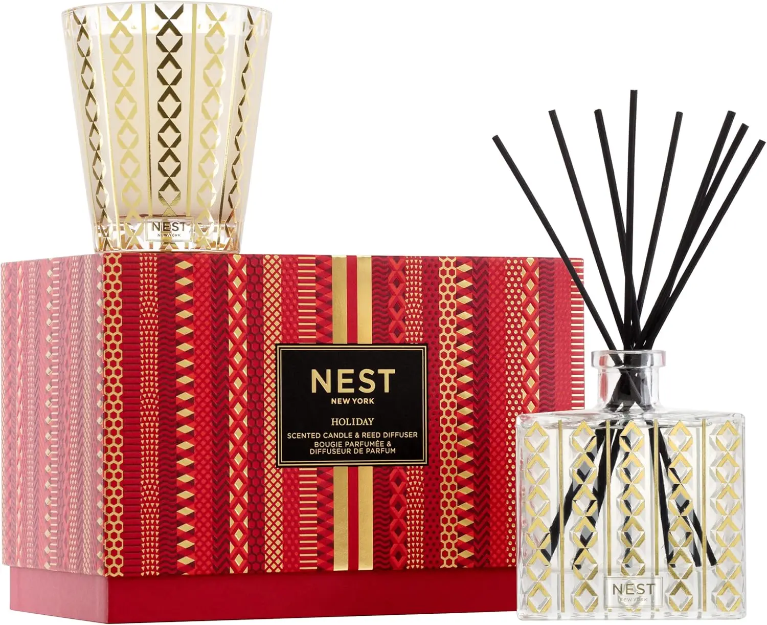 Holiday Classic Candle & Reed Diffuser Set Multicolour WARM AND FESTIVE LONG-LASTING ELEGANCE CRUELTY FREE