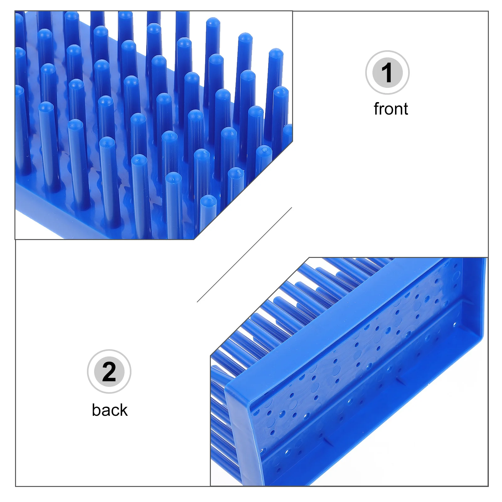 Test Tube Rack Stand Utensil Holder Blue Glass Plate Drying Drain for Pipeline Plastic Peg