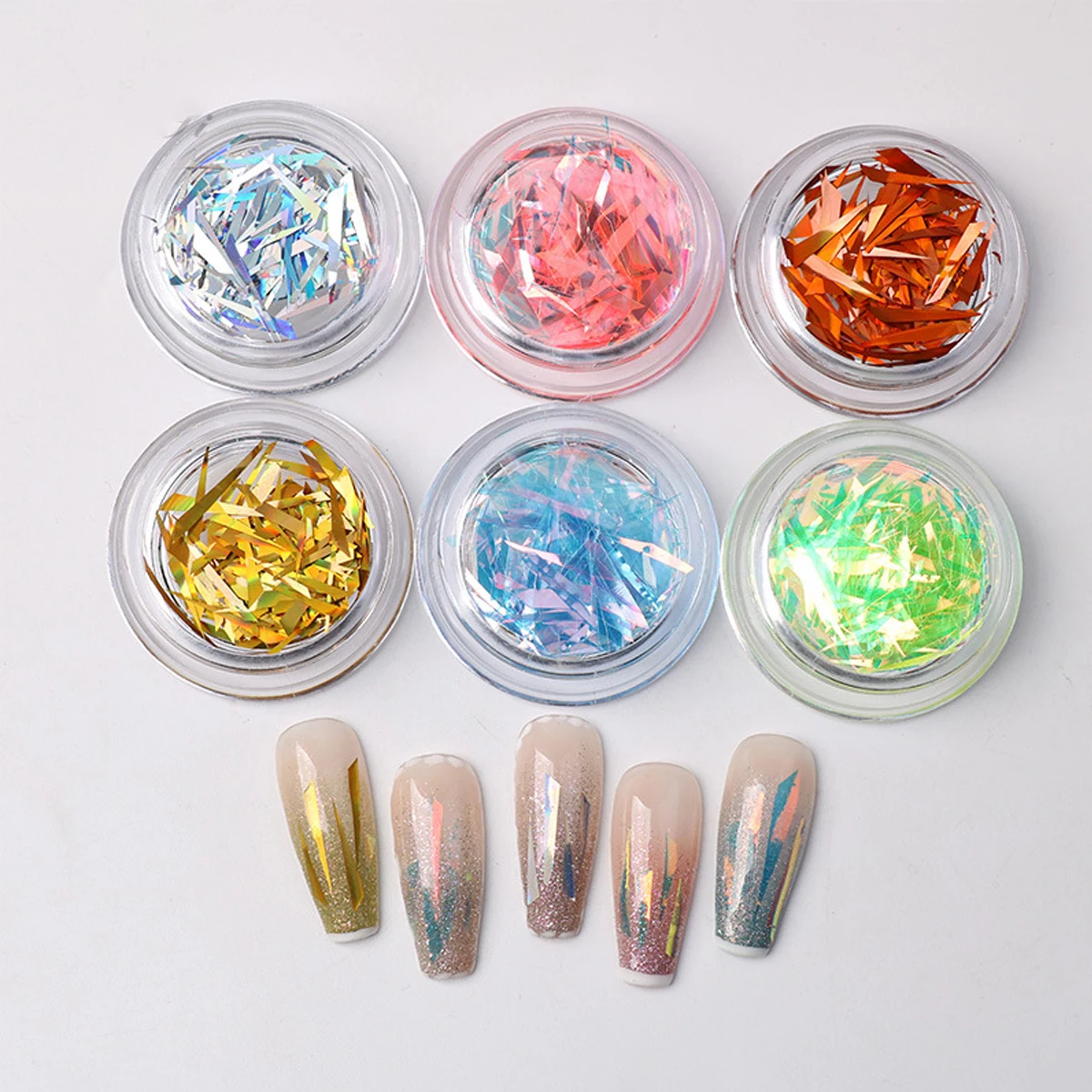 ネイルアート用オーロラステッカー、ガラスステッカー、ファンタジー、レーザーミラー、アート作成、1個