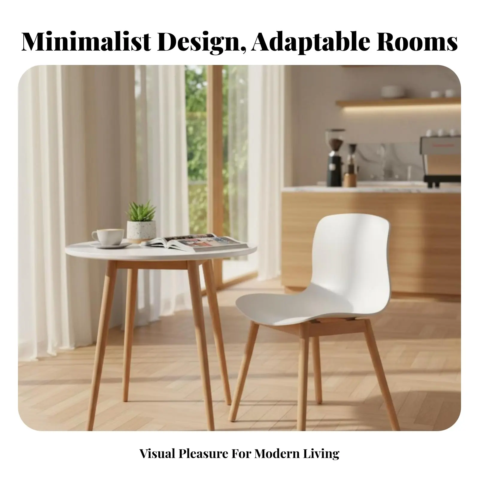 

Комплект из 5 предметов: круглый стол на 4 персоны, минималистичный дизайн, мебель для дома, удобные места для сидения, легко чистящаяся поверхность стола