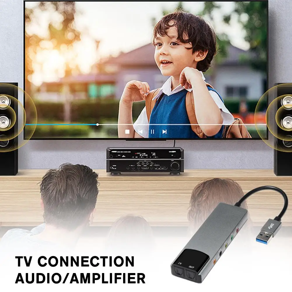 كمبيوتر محمول سطح المكتب كارت الصوت 5.1 قناة USB بطاقة الدردشة كابل لعبة صوت الصوت الألياف البث البصري المباشر W5H9 #1