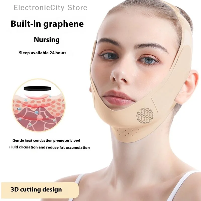 

Graphene V-Line Mask, Chin Up Mask V Shaped Face Mask Jaw Exerciser,Double Chin Face Thining Band Massage