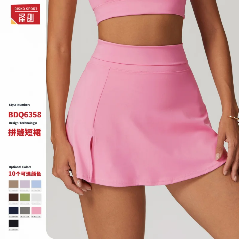 ZC-Frühling und Sommer Hohe Taille Yoga Röcke Atmungsaktive Mini Culottes Laufen Fitness Tennis Anti-Exposition Übung Rock6358