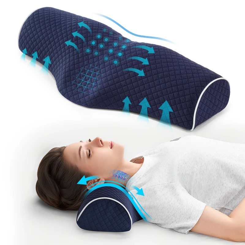 Entlastet Nackenbeschwerden: Orthopädisches Nackenkissen, Atmungsaktiv und Waschbar, Ideal für Jeden Schlaftyp