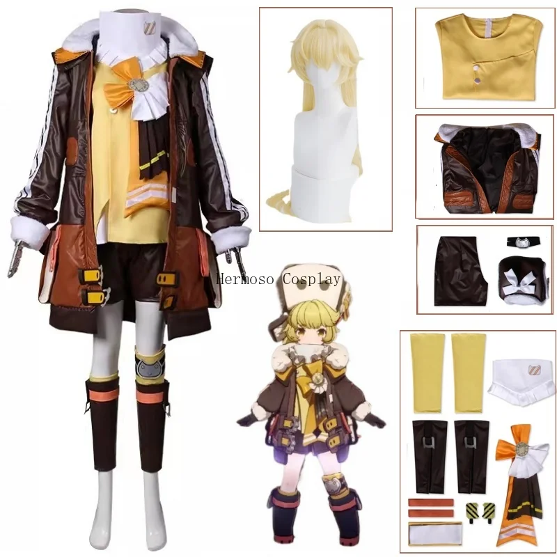 

Game Honkai Star Rail Hook Cosplay Costume Wig Uniform Hat Coat The Moles Underworld Belobog Fersman Halloween Girls Game Outfit