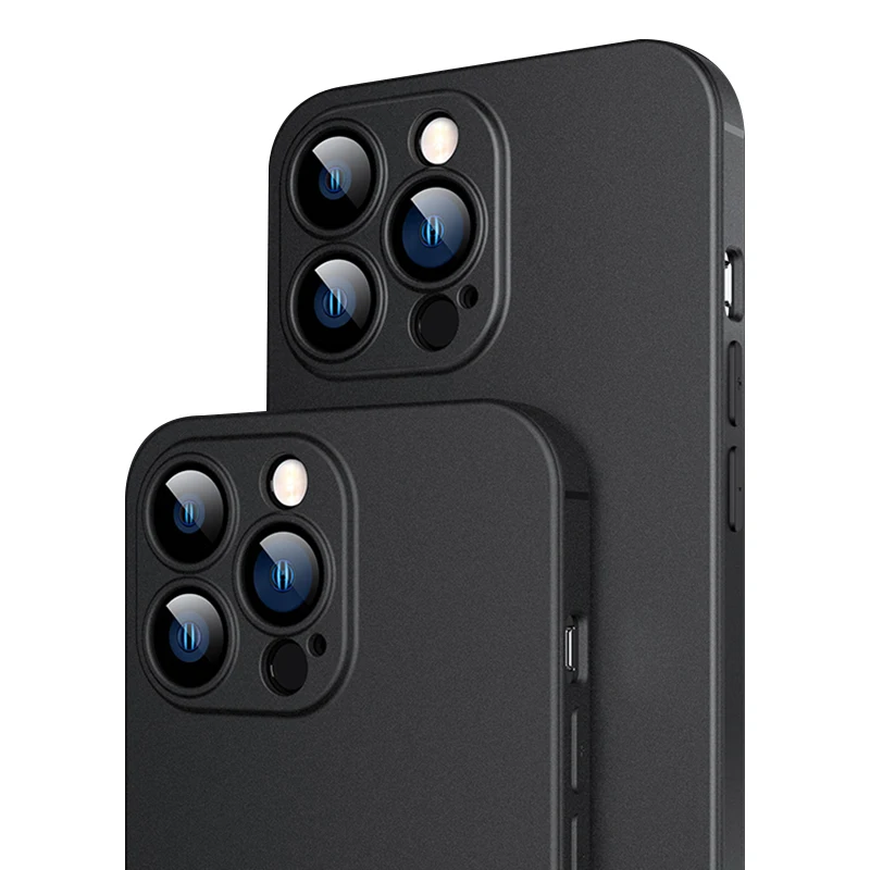 Luxury Ultra Thin Matte Case For iPhone 15 14 13 Pro 12 Mini XS Max X XR SE 2020 2022 7 8 Plus Solid Black Silicone Soft Cover