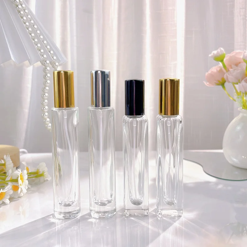 

10pcs/lot 15ml Thick Glass Perfume Bottle Square Perfume Spray Bottles Empty Perfume Container
