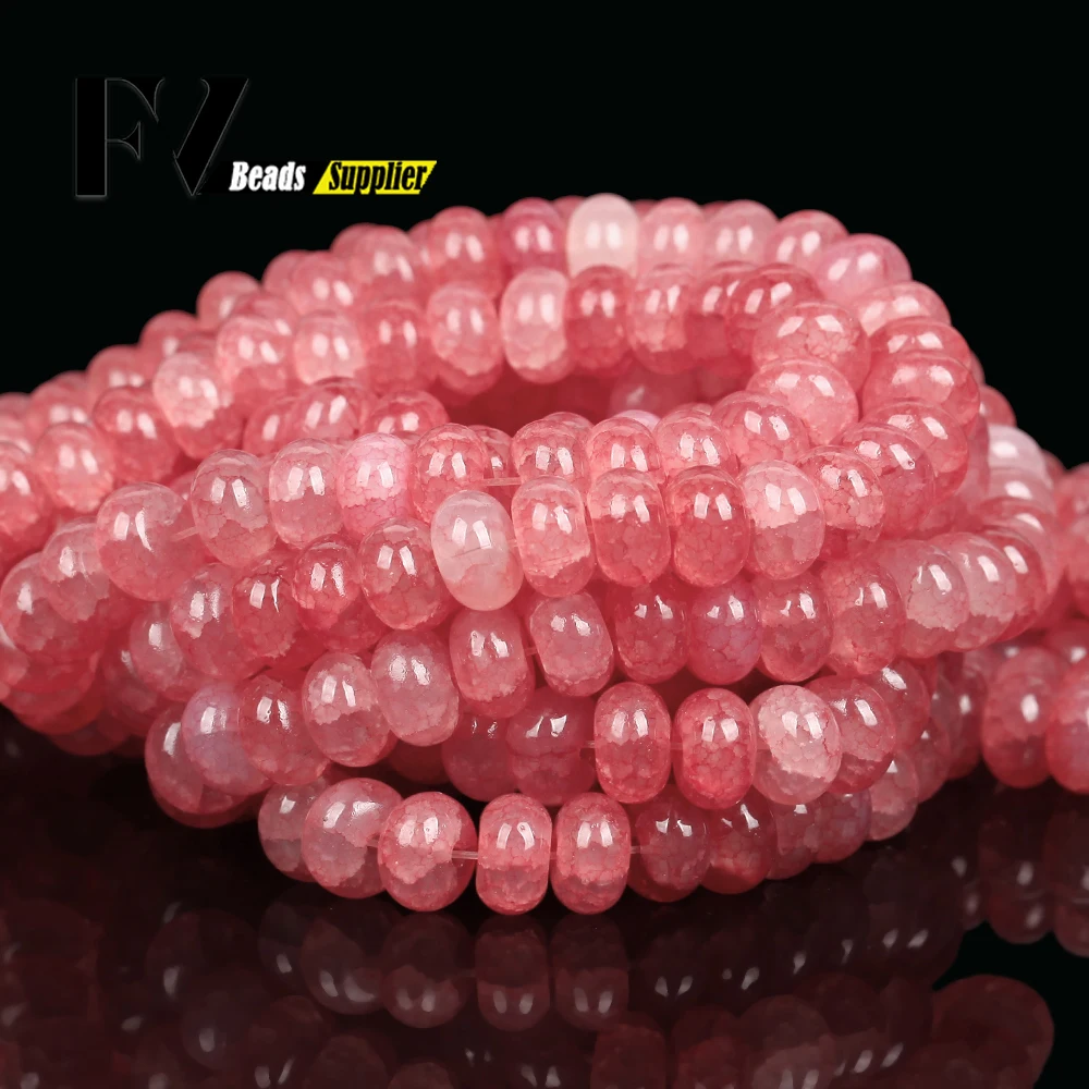 30inch Lmitation Jade Beads Red Rondelle Glass Beads for Jewelry Making DIY Necklace Bracelet Earring Accessories