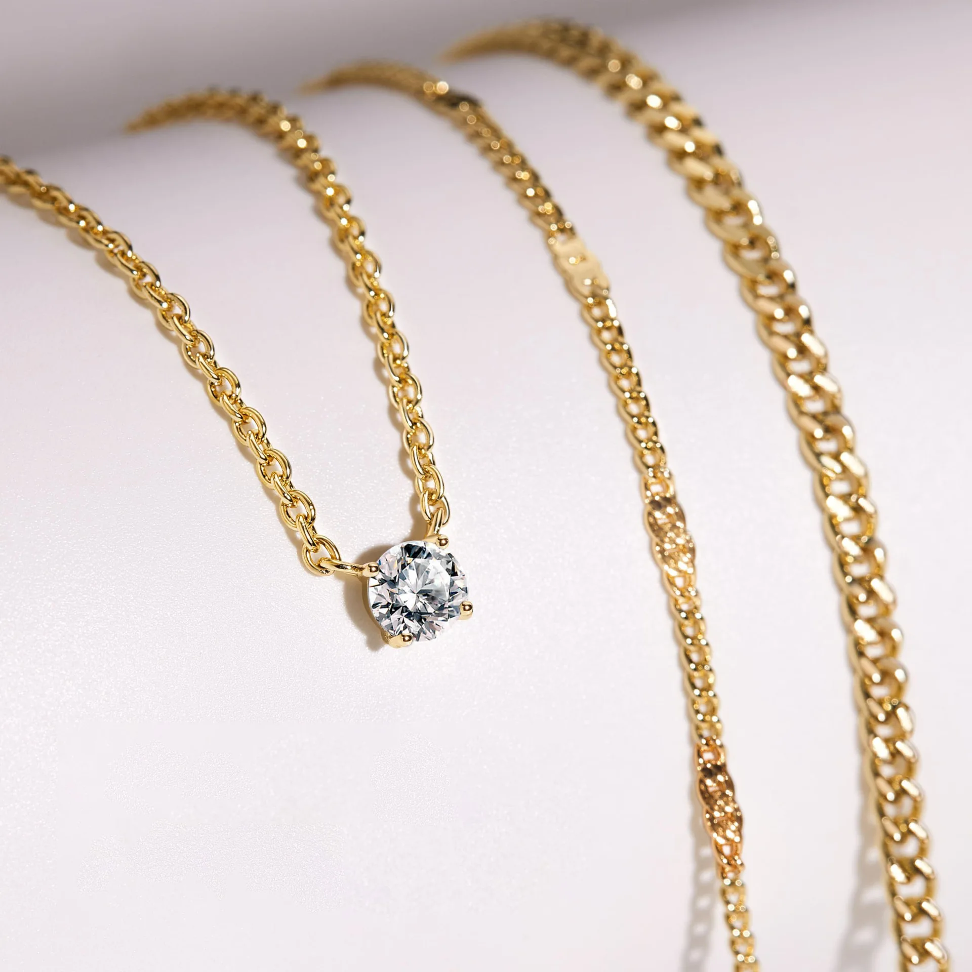 Celestinova D Color VVS1 GRA Certified Single Stone Removable Pendant Three Layer Moissanite Women Necklace Luxury Fine Jewelry