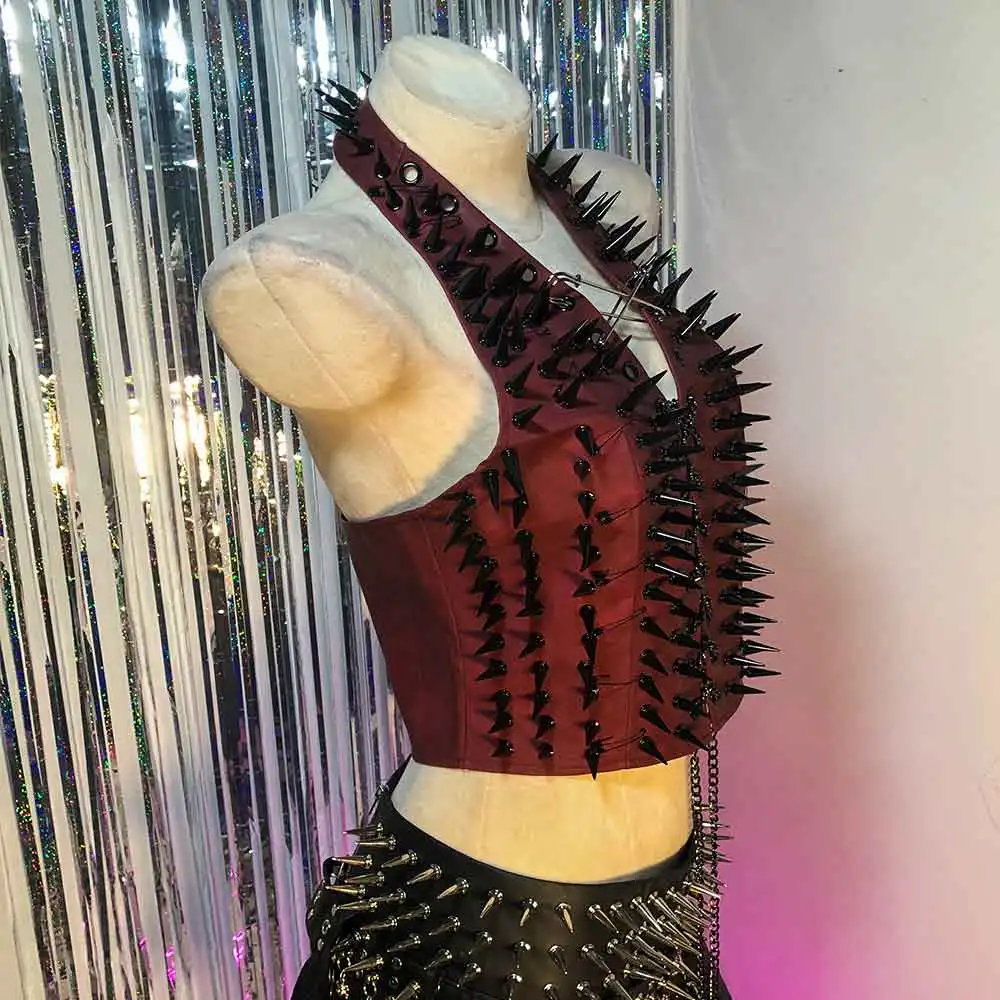 

Teen Punk Rock 90s Fashion Revival Goth DIY Eco Gothic Tank 80s Y2K Halter Camisole TOPS Harajuku Emo Grunge E-Girls Kawaii Pin