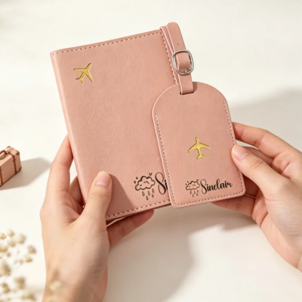 Quality Travel Accessories - مجموعة حامل جواز السفر وعلامة الأمتعة