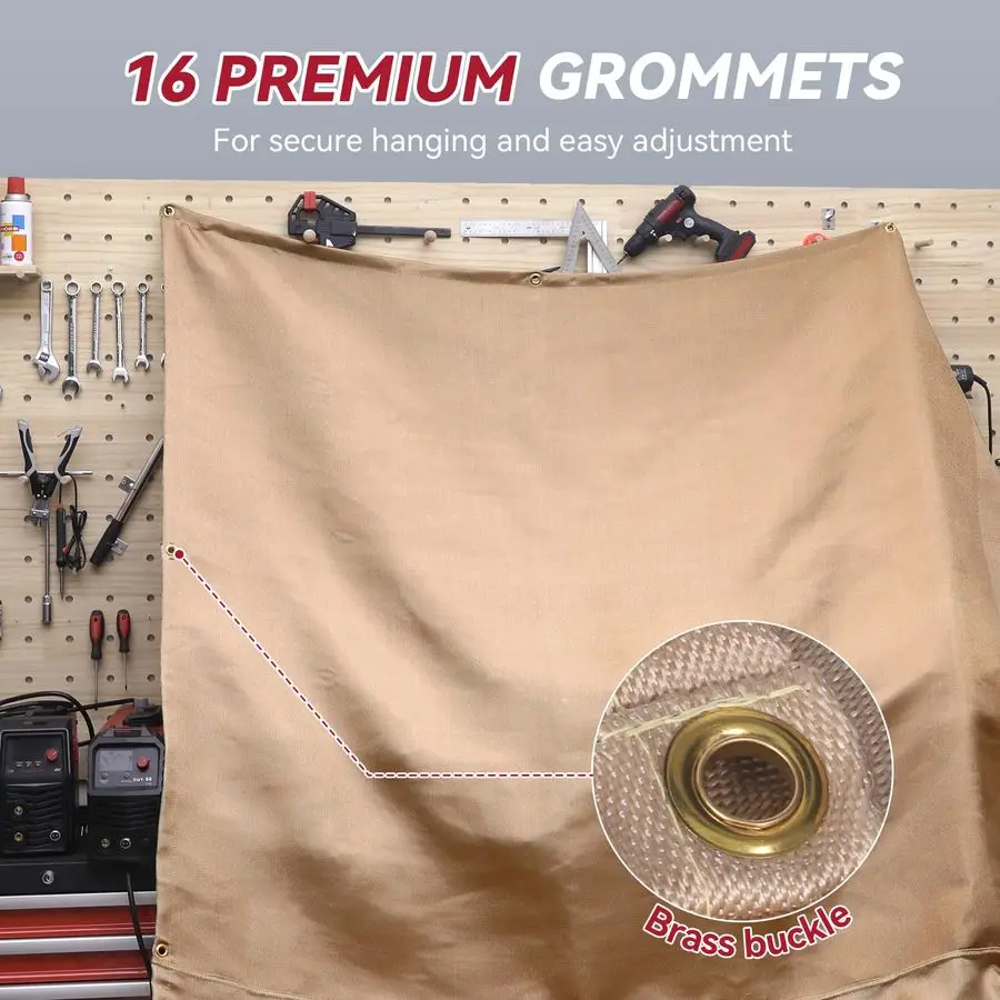 بطانية لحام 10 × 10 قدم، بطانيات لحام من الألياف الزجاجية شديدة التحمل 1022 F مقاومة للحرارة، مقاومة للحريق 850GSM سميكة، حرارية #4