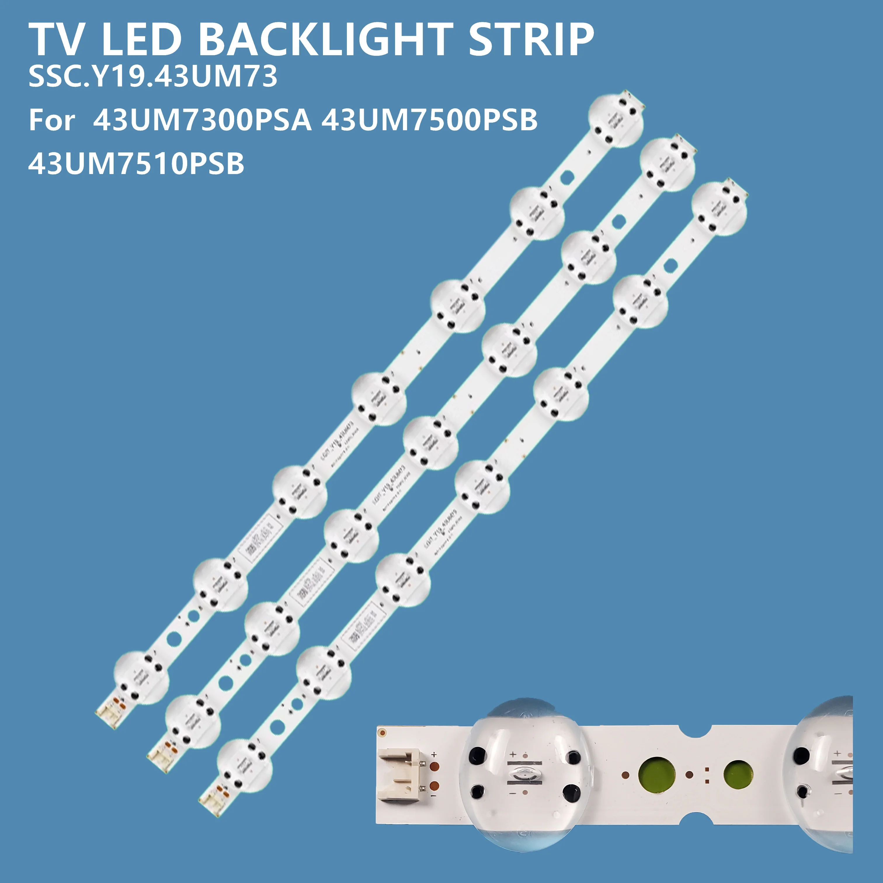 

3pcs/set TV LED Backlight Strip SSC-Y19_Trident_43UM73 REV00_181029 For LG43inch 43UM7300PSA 43UM7500PSB 43UM7510PSB 43LG73CMECA