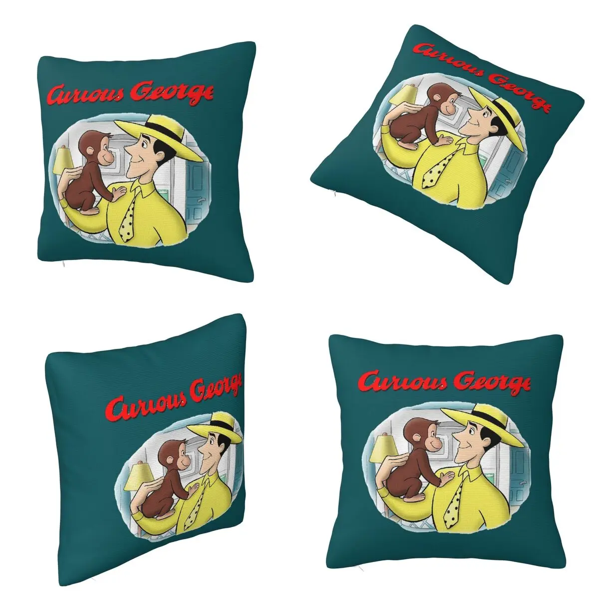 George The Curious Monkey Square Pillowcase Cushion Cover Pillow Case Throw Pillow Cover for Home Sofa Living Room