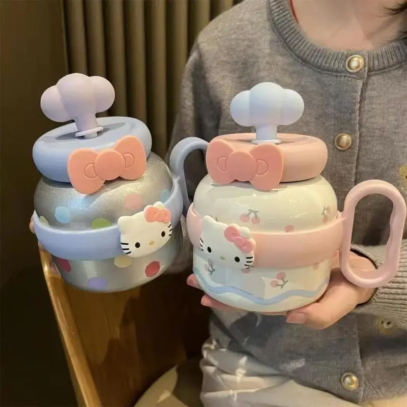 

Sanrio Hello Kitty чашка для горячей воды красивый новый продукт популярный мультфильм большой емкости кампус на открытом воздухе общий Kawaii милый