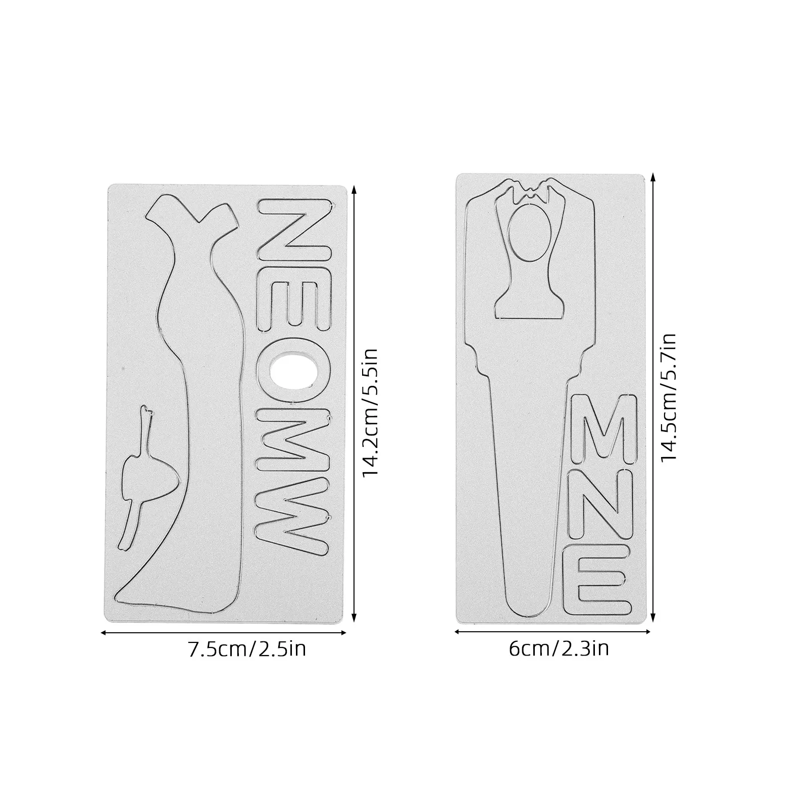 2Pcs Restroom Identification Sign Stylish Acrylic Unisex Restroom Symbol Circle for Bathroom Door Wall Decor Office Hotel