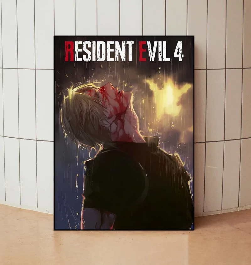 Game Resident Evil 4 Series Poster Print Canvas Art Pictures Home for Living Room and Bedroom Wall Decor Frameless Painting