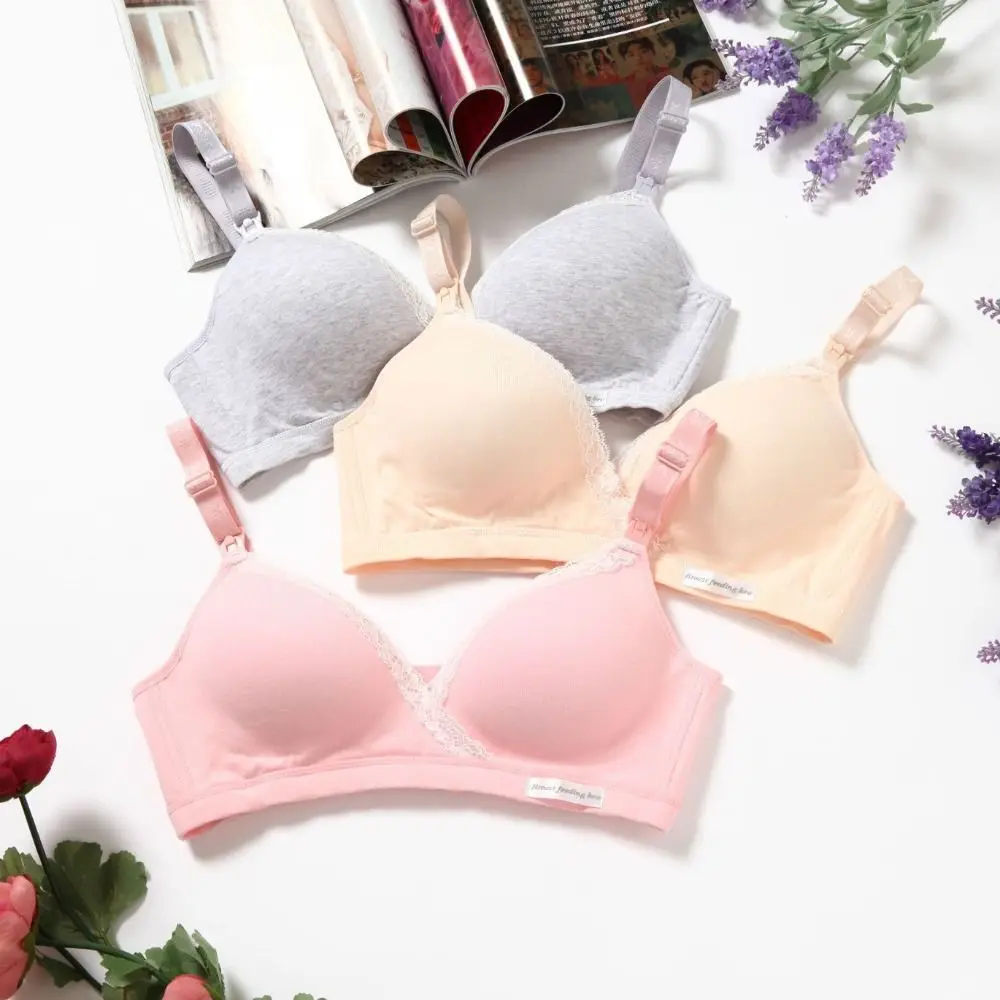 Gathering Bras Lace Breastfeeding Bra Plus Size Seamless Pregnancy Sleep Underwear Bralette Vest Top Wireless Bra Women Lingerie