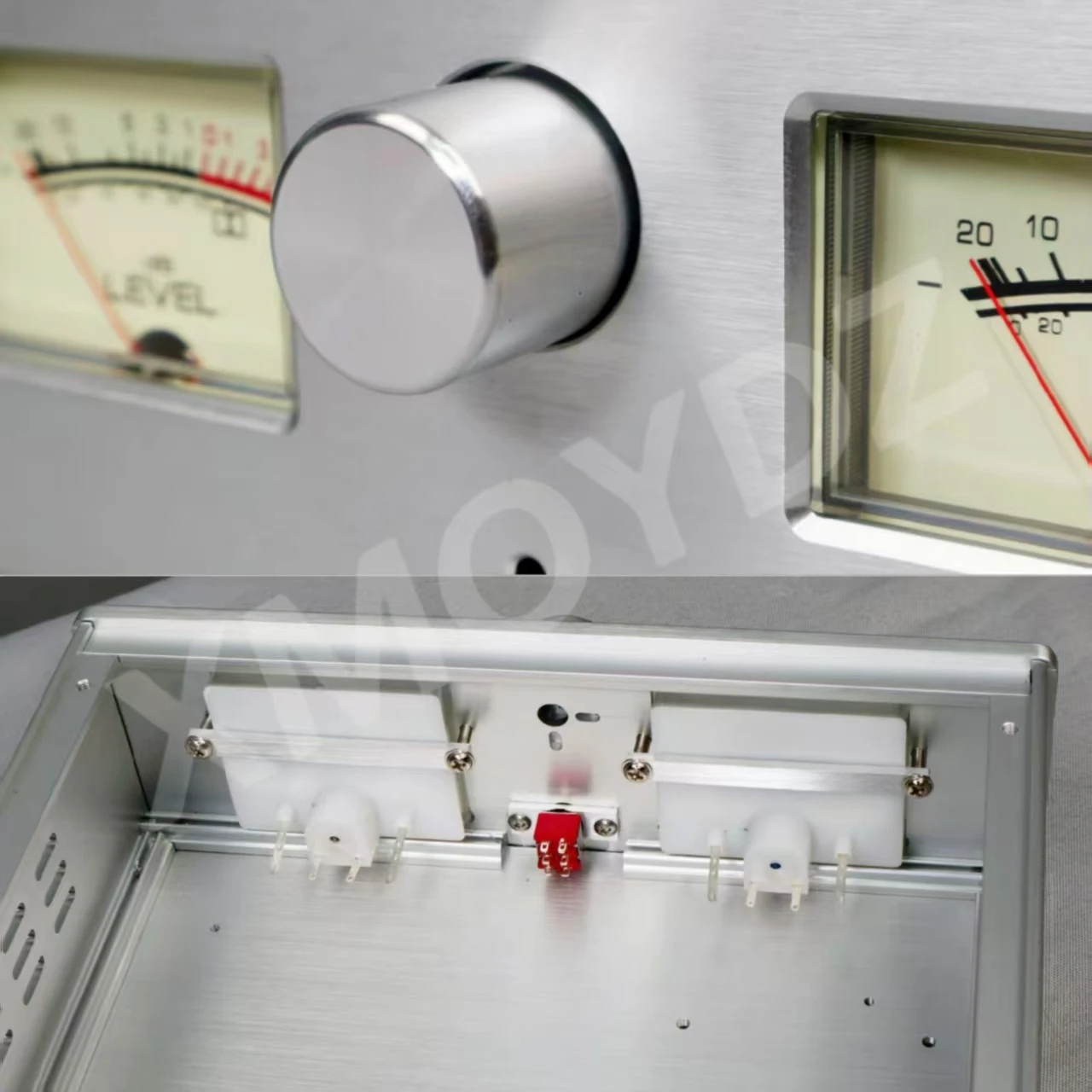 All Aluminum Alloy Amplifier Chassis 2608 with Built-in Dual VU Meters DIY HiFi Preamp Headphone Power Amp Audio Enclosure Case - view 4