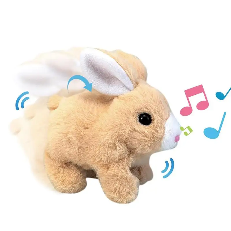 Plush Electronic Bunny Toy Robot Rabbit Pet Walking Jumping Running Shake Ears Cute Electric Animal Kids Birthday Christmas Gift