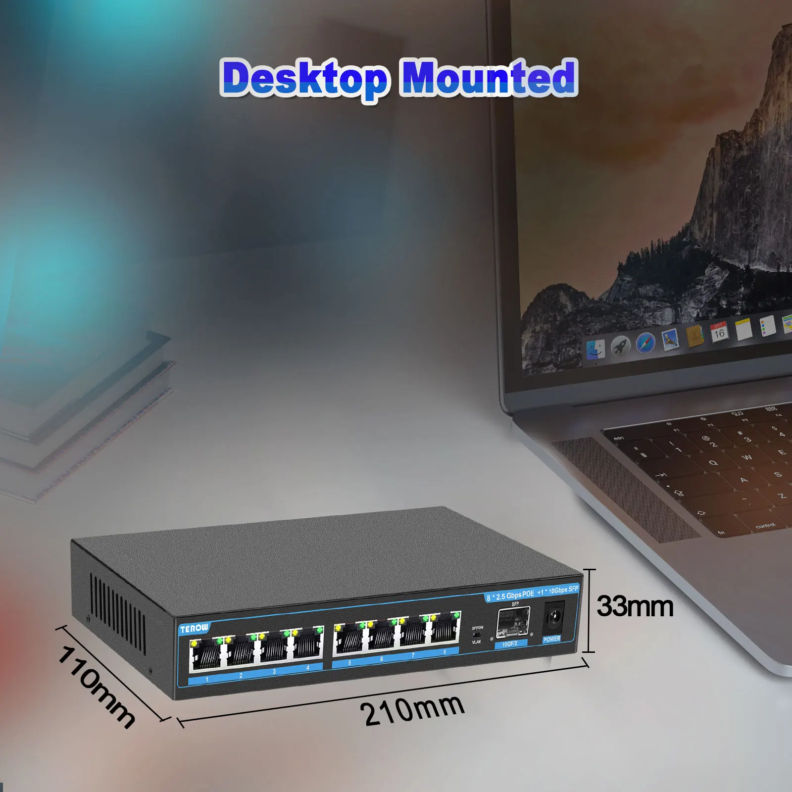 2.5G POE Switch 8 Ports 2500BASE-TX Switch with 1*10G SFP Port 2.5Gbe Network Etherenet Switch Mutil Gigabit For IP Camera/CCTV - Image 5