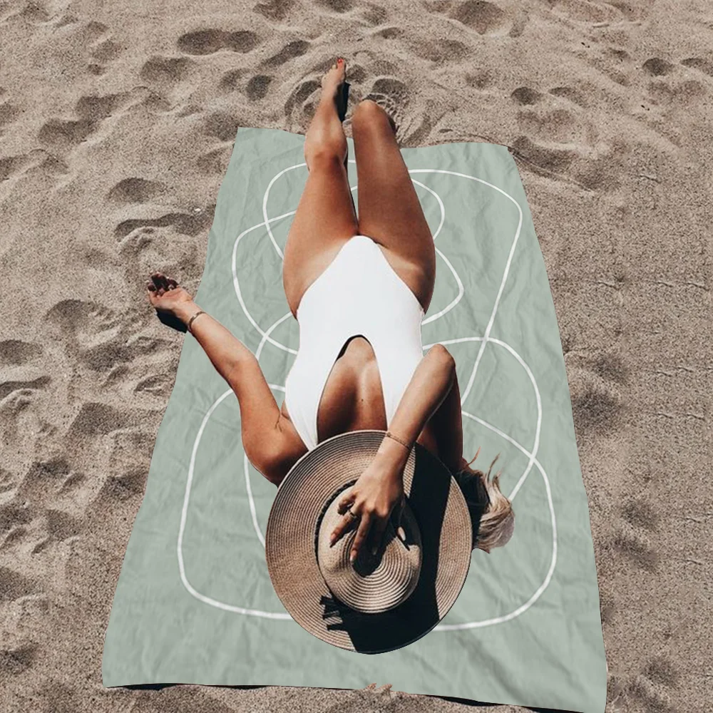 

Abstract Simple Art Microfiber Beach Towel Absorbent Quick Dry Soft Yoga Swimming Resort Mountain Climbing Towel