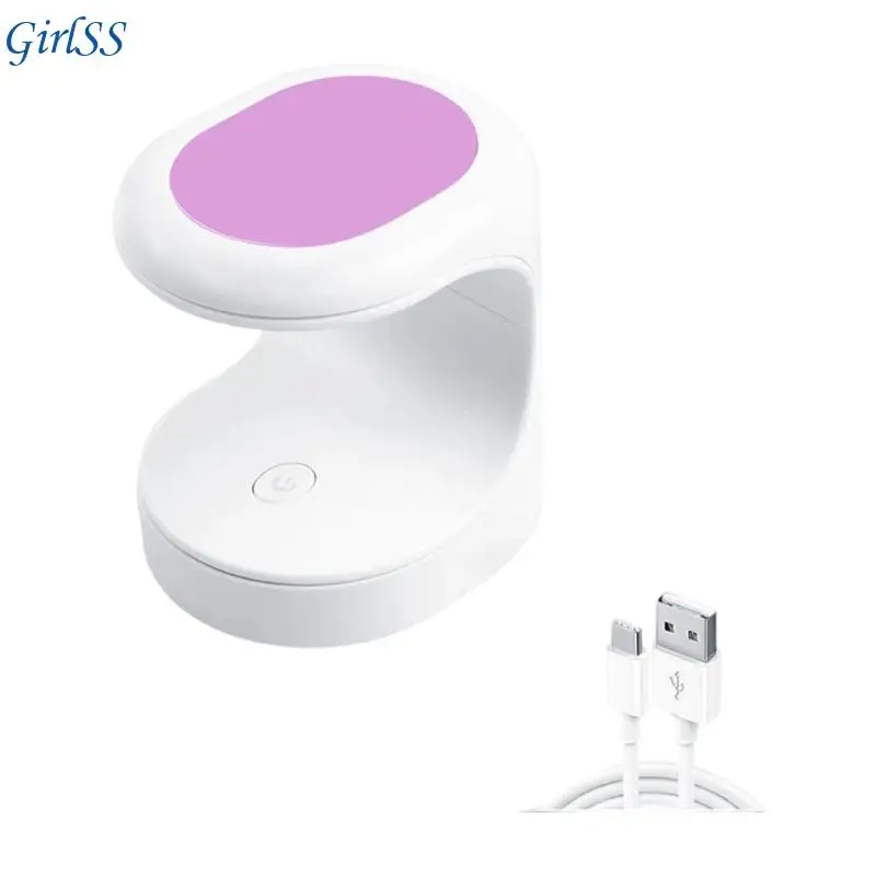 مصباح علاج الأظافر الصغير المدمج الذي يعمل بمنفذ USB مجففات الأظافر لتجفيف طلاء الجل السريع أثناء السفر للاستخدام المنزلي مصباح